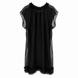 WORLD Sheer Ruffle Midi Dress