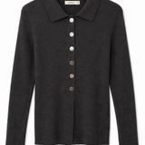 Marle Merino Blend Rib Knit Polo Top