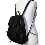 Vintage 90s DKNY Mixed-Media Leather & Nylon Backpack