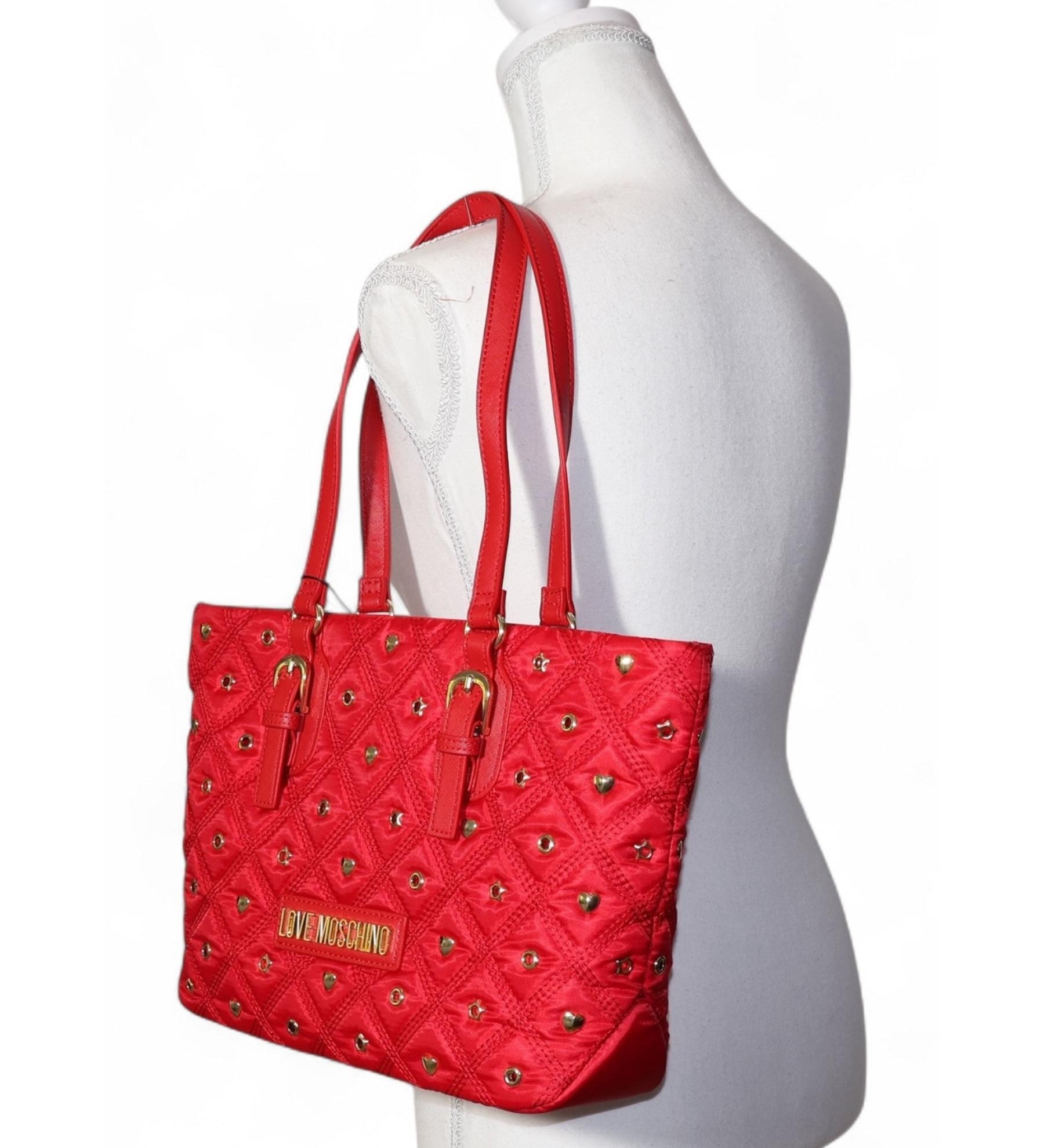 Love Moschino Quilted Stud Tote