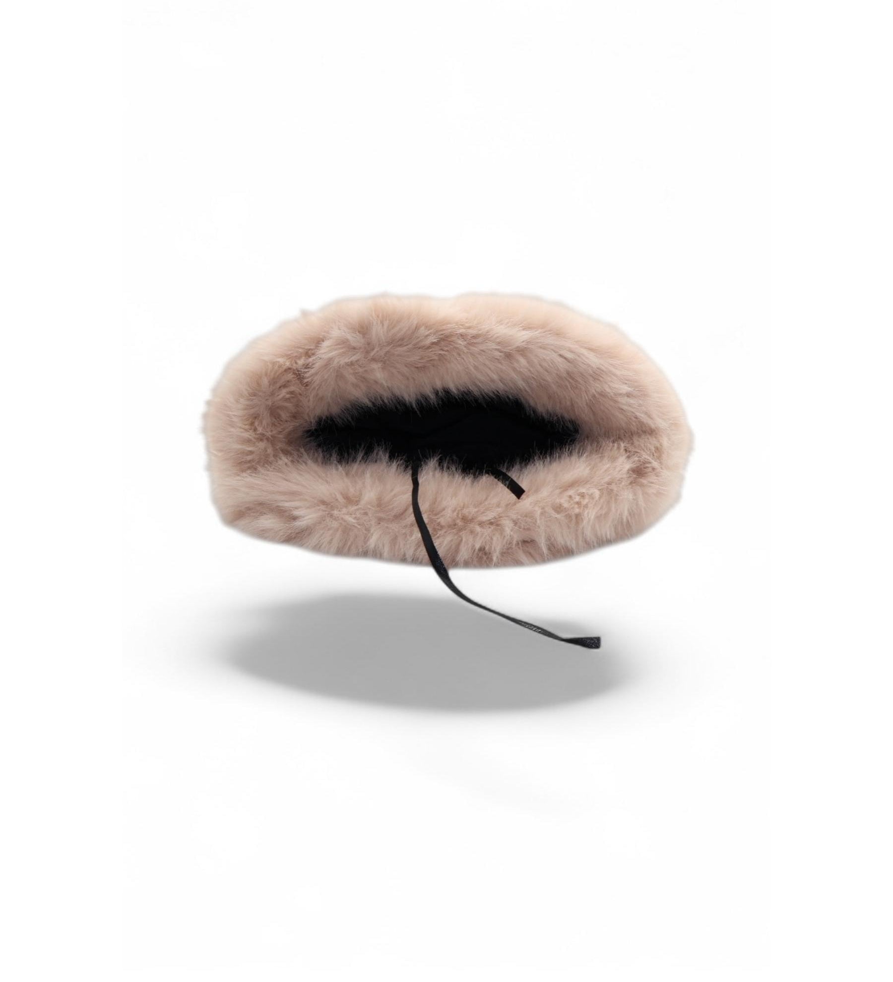 Beige Plush Textured Bucket Hat