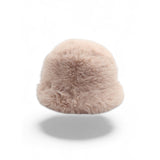 Beige Plush Textured Bucket Hat