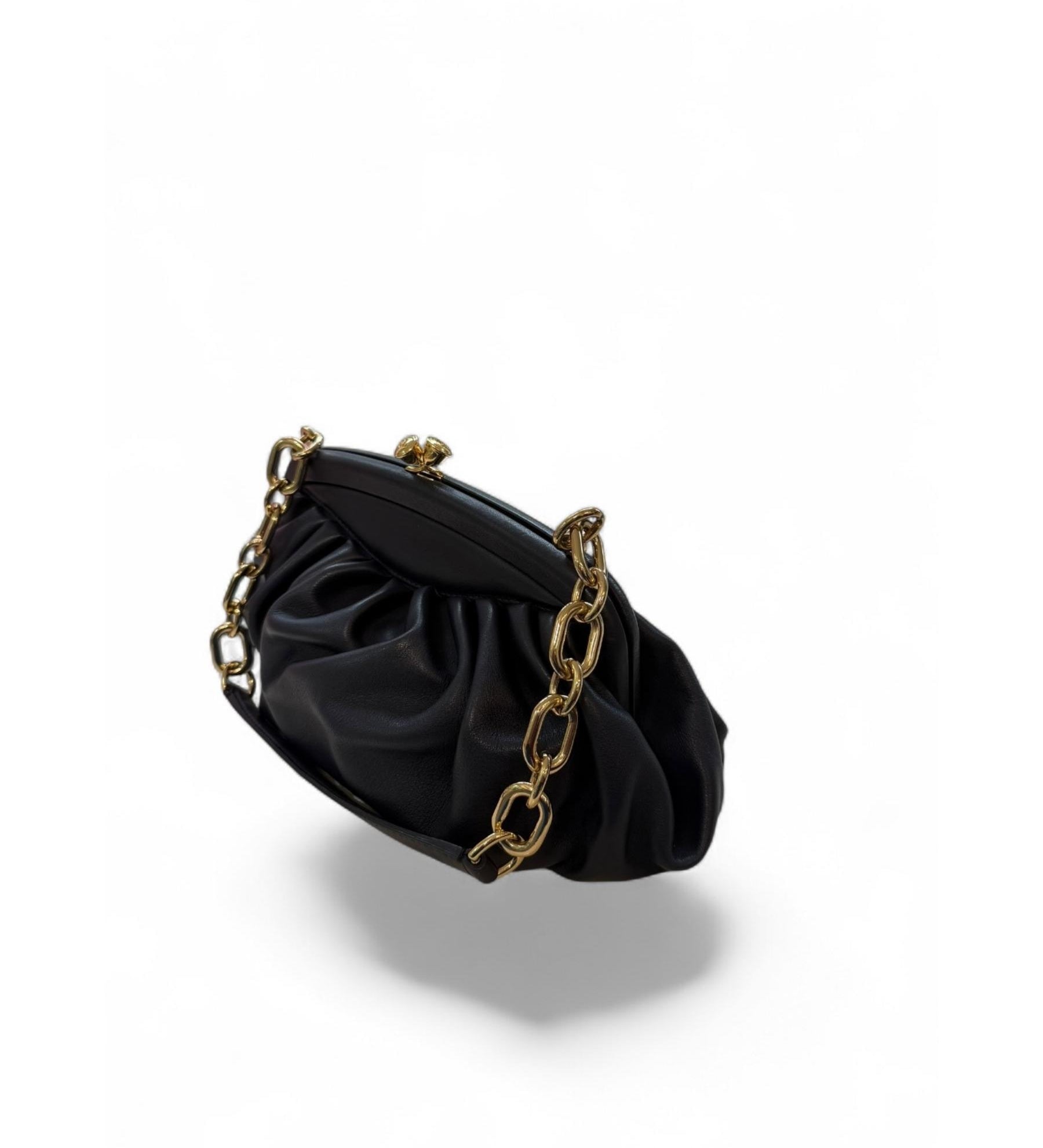 Ralph Lauren Calfskin Leather Chain Clutch Bag