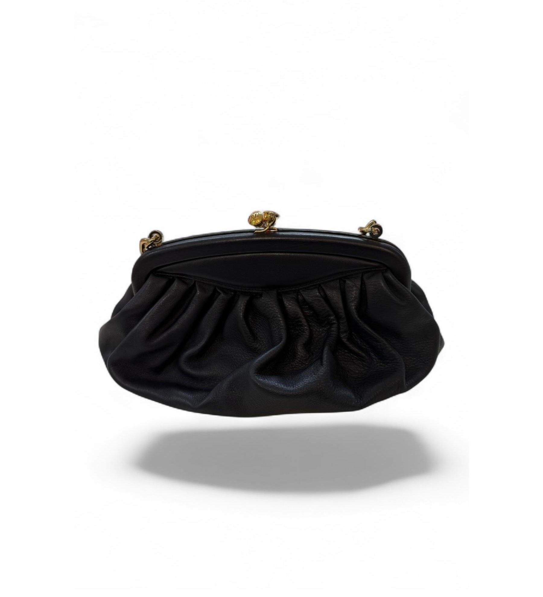 Ralph Lauren Calfskin Leather Chain Clutch Bag