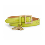 Versace Croc-Embossed Leather Charm Belt – Lime Green