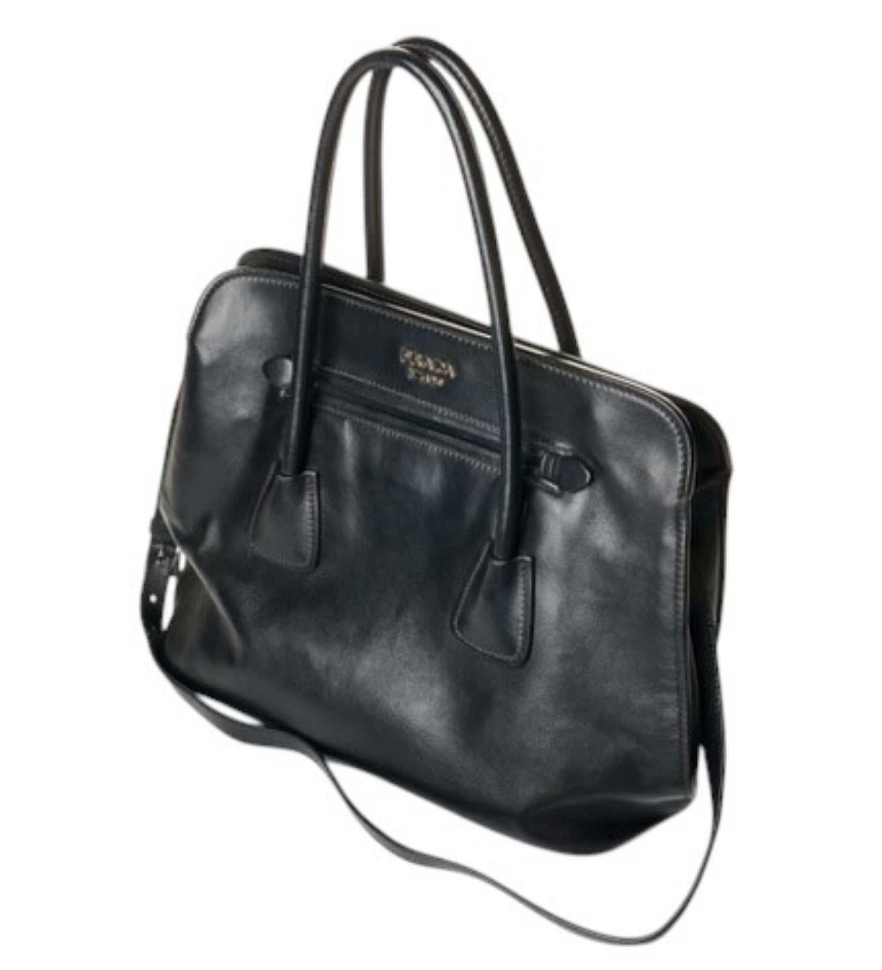 Prada Black Calf Leather Tote Bag