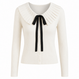 Zara Ribbed Peter Pan Collar Cardigan