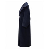 Ganni Navy Recycled Wool Oversized Coat