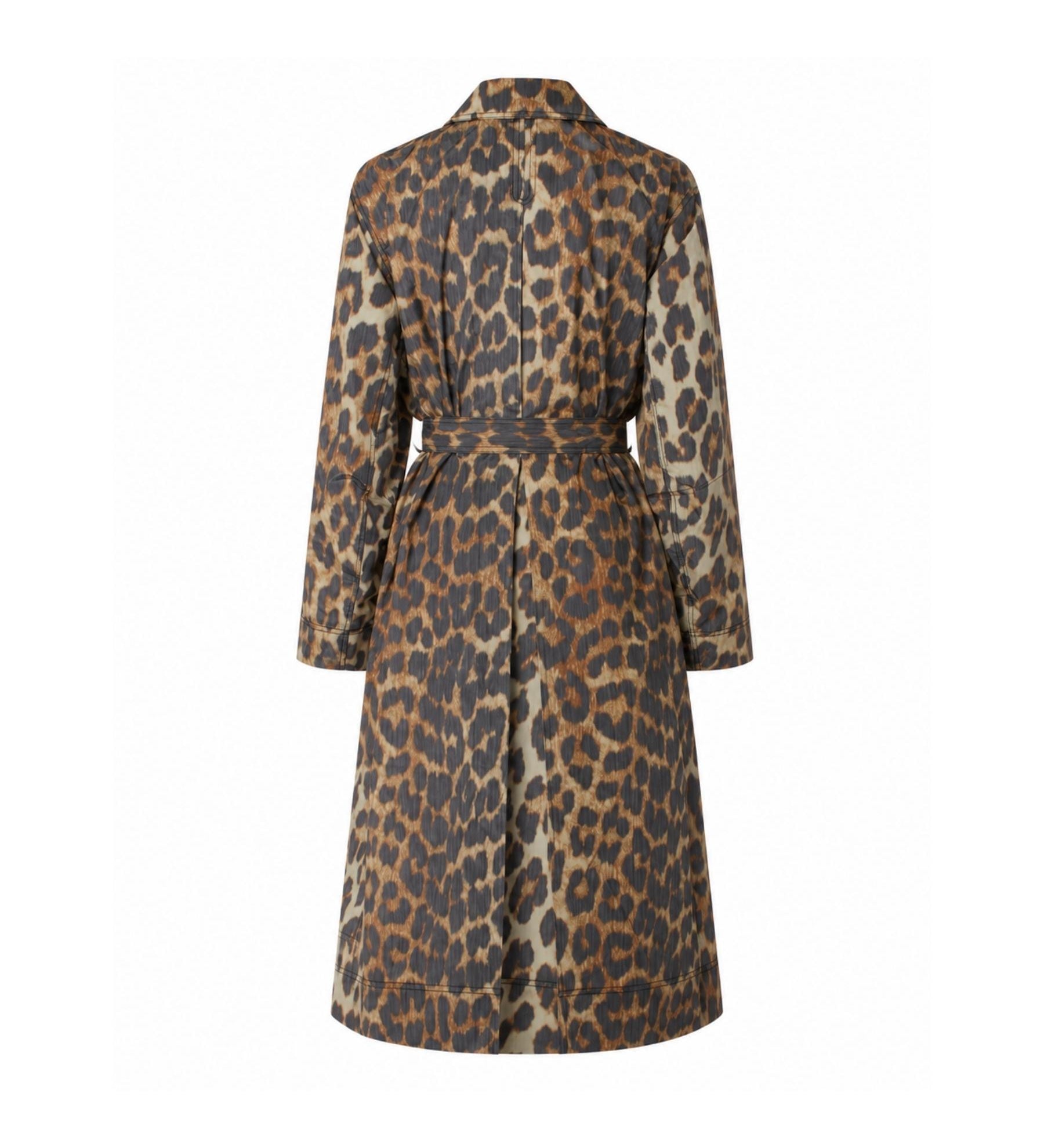 Ganni Animal Print Trench Coat