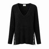 Aje Ribbed Knit V-Neck Top