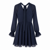 Ted Baker Navy Long Sleeve Fit &amp; Flare Dress – Size 10