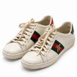 Gucci Ace Bee Embroidered Leather Sneakers – Size 36