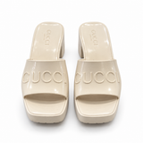 Gucci Mystic White Rubber Platform Slide Sandals – Size 37