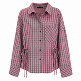 Zara Checked Tie-Waist Shirt