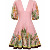 Alémais Papaya Printed Mini Dress