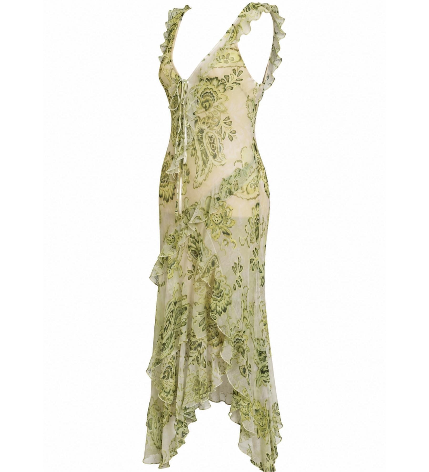 Bec + Bridge “Lylou” Frill Dress – Lemon Paisley