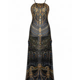 Camilla "Song Of The Solstice" High Neck Beach Maxi Dress