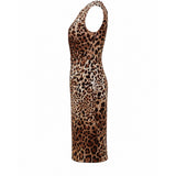 Dolce & Gabbana Leopard Print Silk Sheath Dress