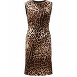 Dolce & Gabbana Leopard Print Silk Sheath Dress