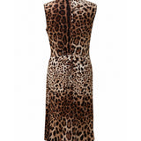 Dolce & Gabbana Leopard Print Silk Sheath Dress