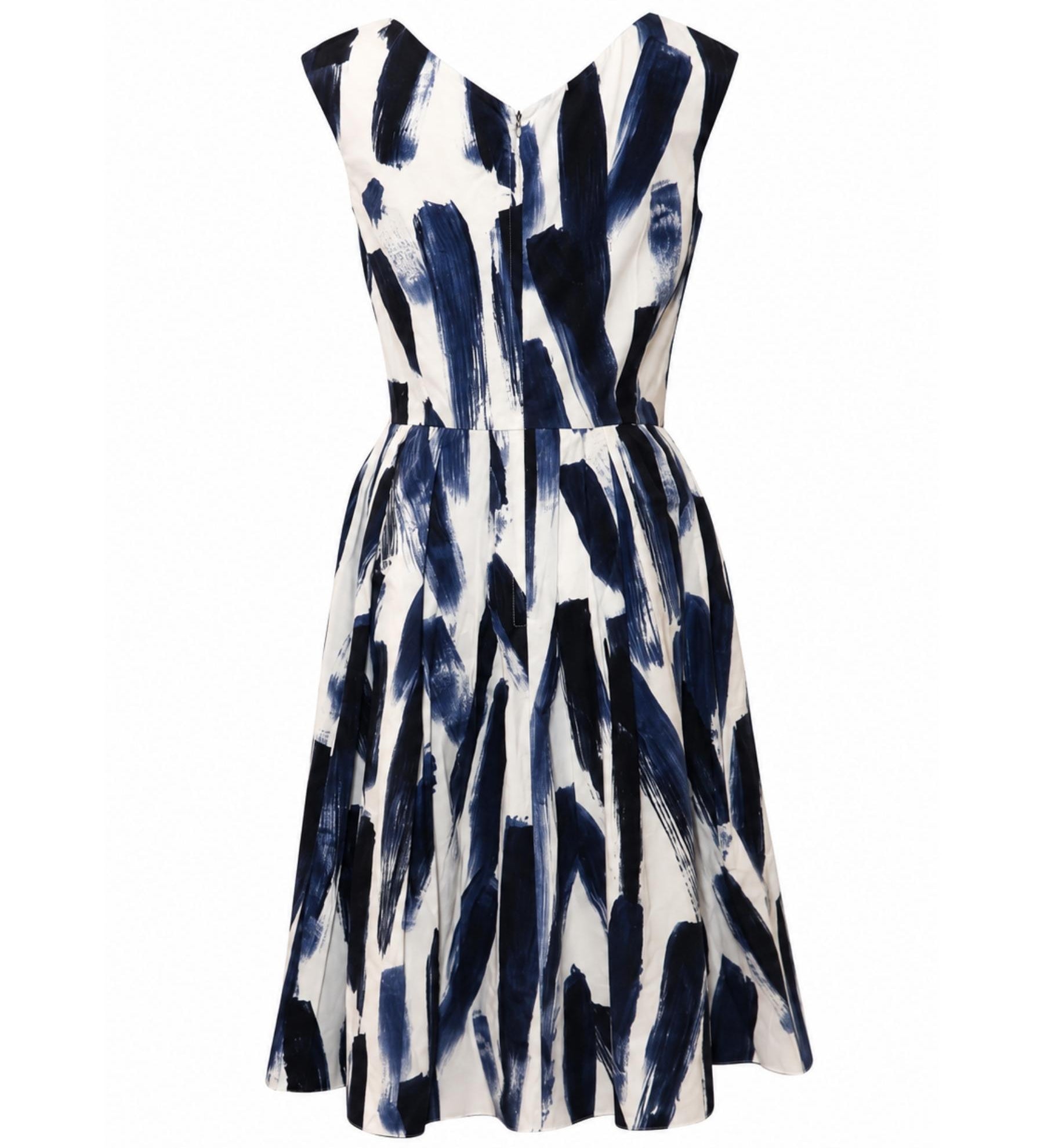 Dolce & Gabbana Runway Paint Print Pleated Midi Dress
