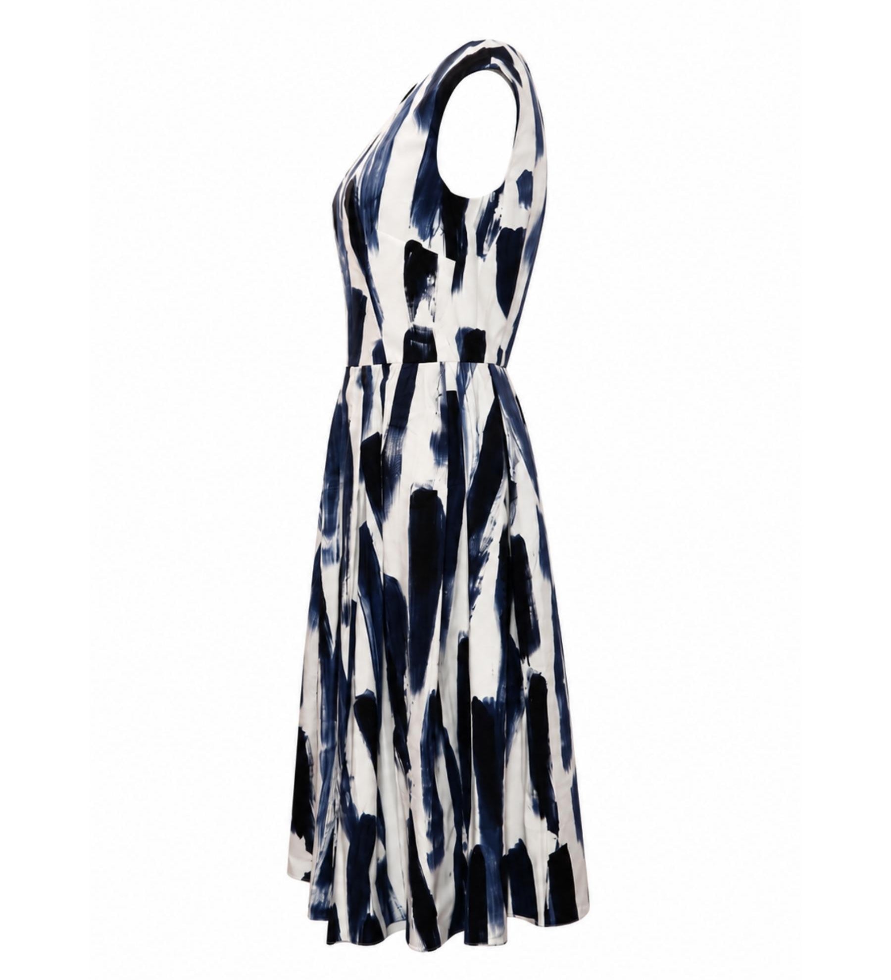 Dolce & Gabbana Runway Paint Print Pleated Midi Dress