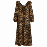 Damson Madder “Barbs” Leopard Ruffle Dress