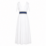 Indikah “Grecian” Embroidered Waist Dress