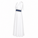 Indikah “Grecian” Embroidered Waist Dress