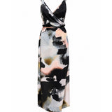 Juliette Hogan 100% Silk Abstract "Sandstone" Wrap Dress