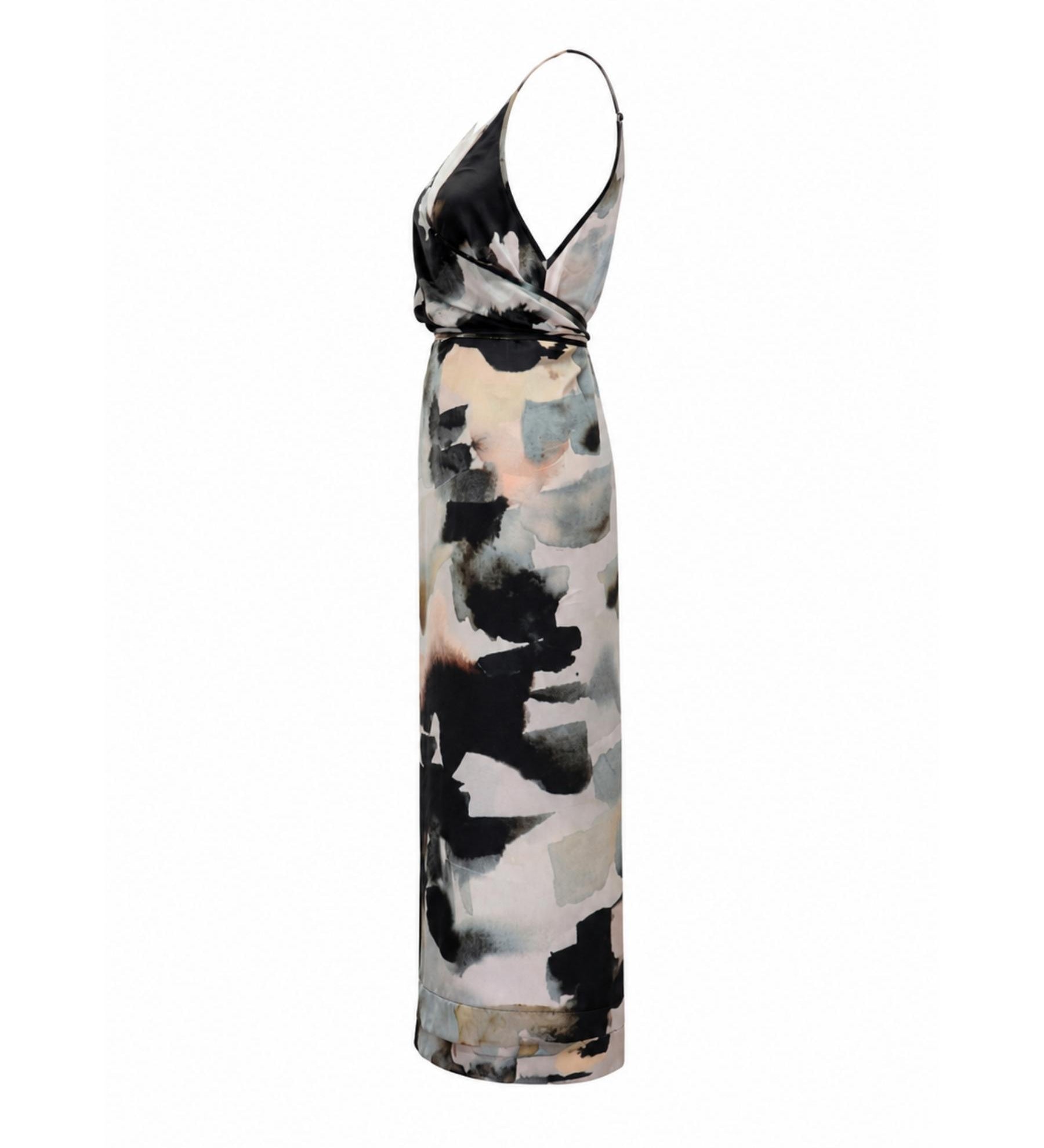 Juliette Hogan 100% Silk Abstract "Sandstone" Wrap Dress