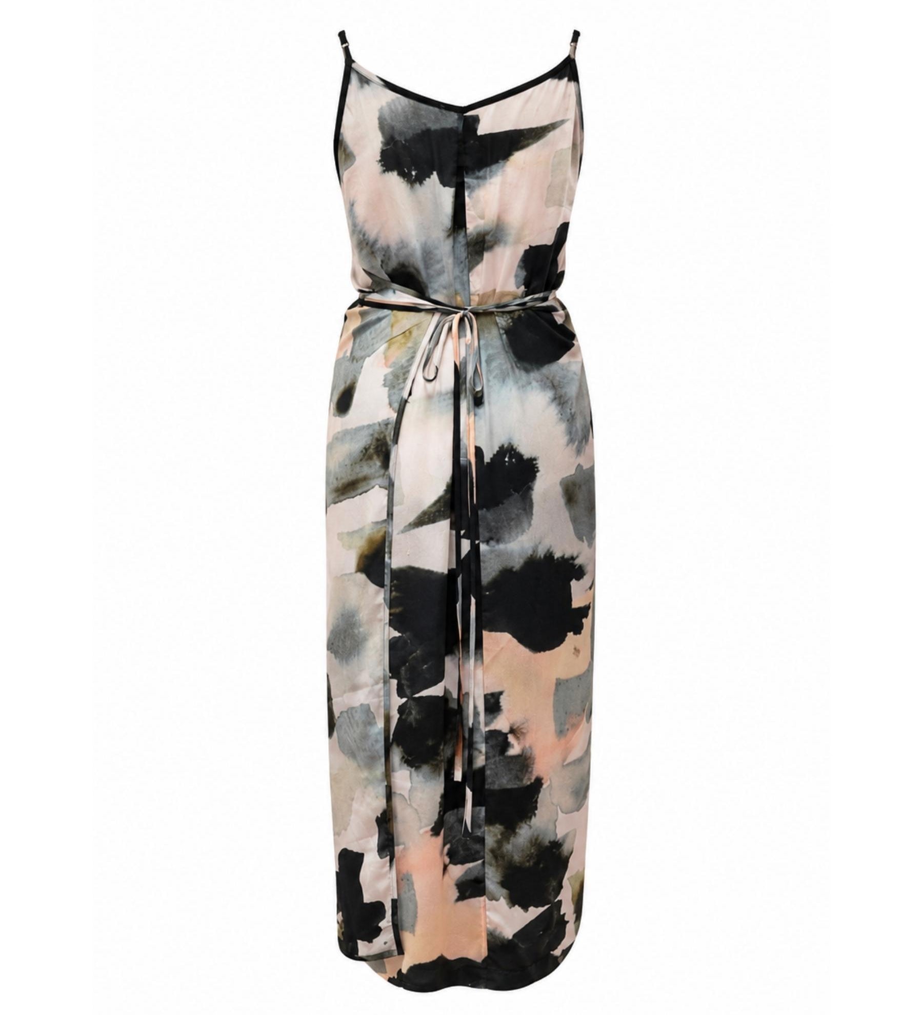Juliette Hogan 100% Silk Abstract "Sandstone" Wrap Dress