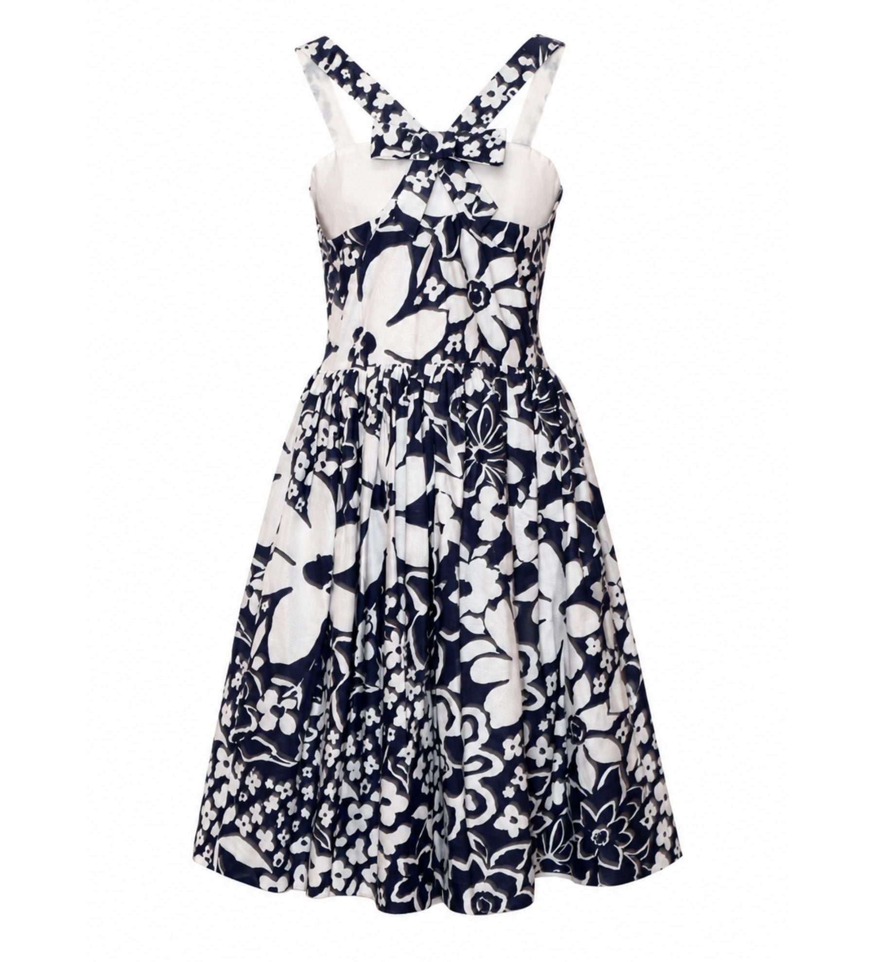 Kate Spade New York Navy & White Floral "Tanner" Fit & Flare Dress