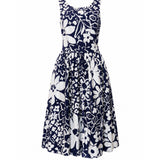 Kate Spade New York Navy & White Floral "Tanner" Fit & Flare Dress
