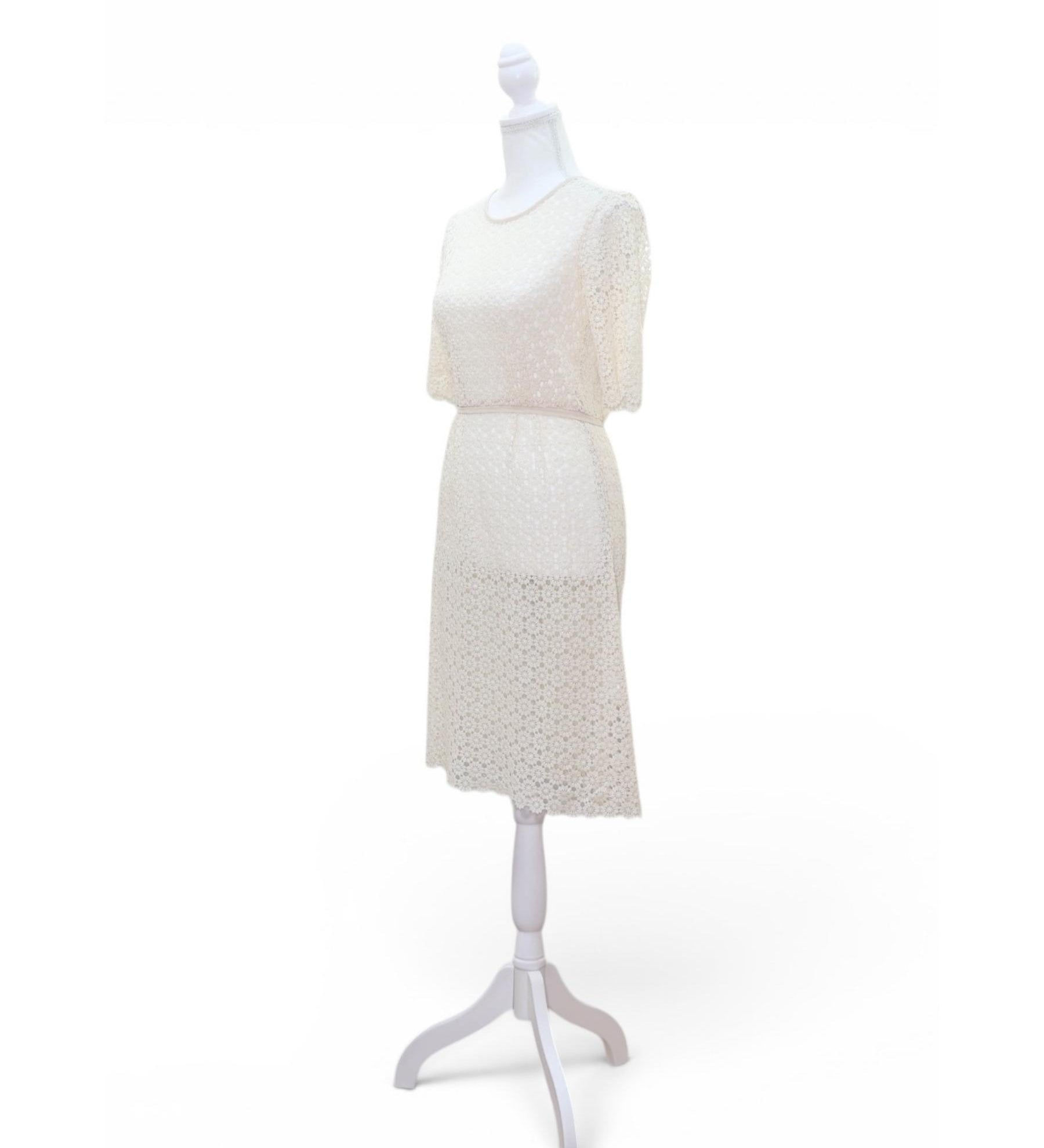 Sylvester by Kate Sylvester Ivory Floral Lace Midi Dress