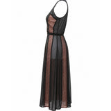 Kate Sylvester Sheer & Bronze Panel Midi Dress