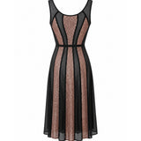 Kate Sylvester Sheer & Bronze Panel Midi Dress