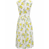 Kate Spade New York "Lemon Fab" Cotton-Silk Fit & Flare Dress