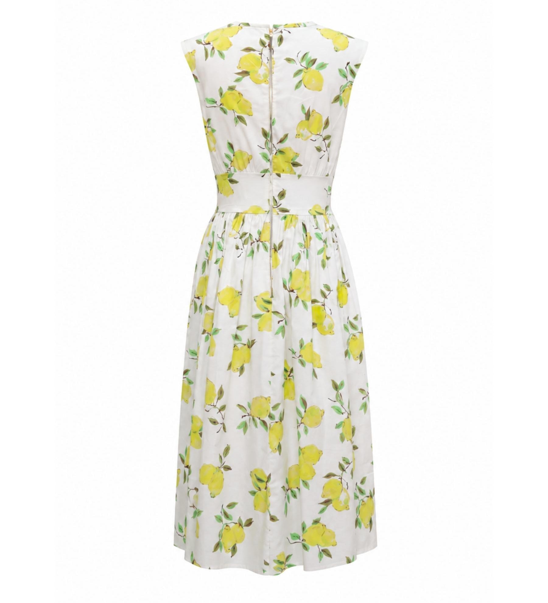 Kate Spade New York "Lemon Fab" Cotton-Silk Fit & Flare Dress
