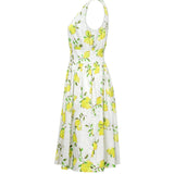 Kate Spade New York "Lemon Fab" Cotton-Silk Fit & Flare Dress