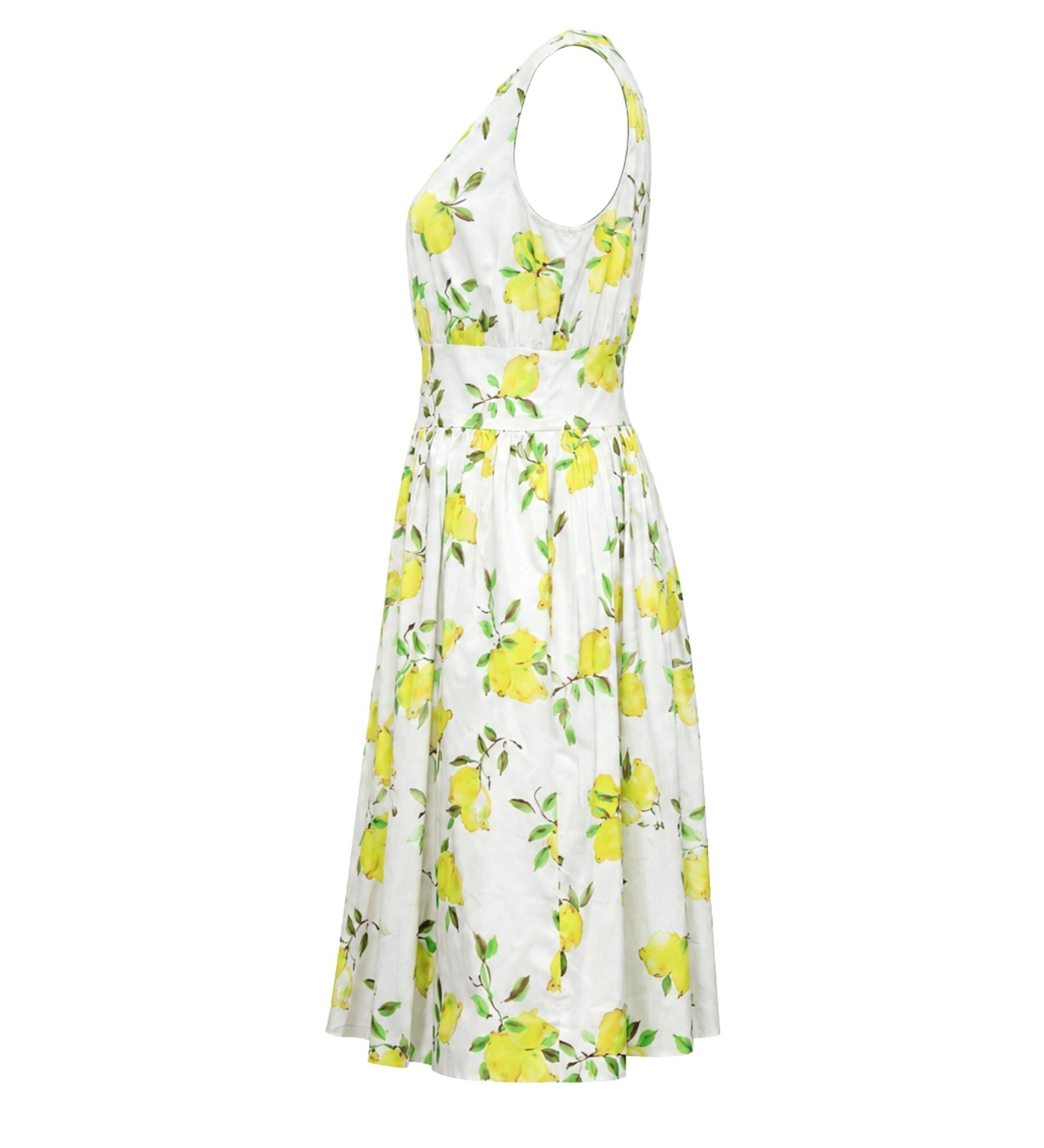 Kate Spade New York "Lemon Fab" Cotton-Silk Fit & Flare Dress