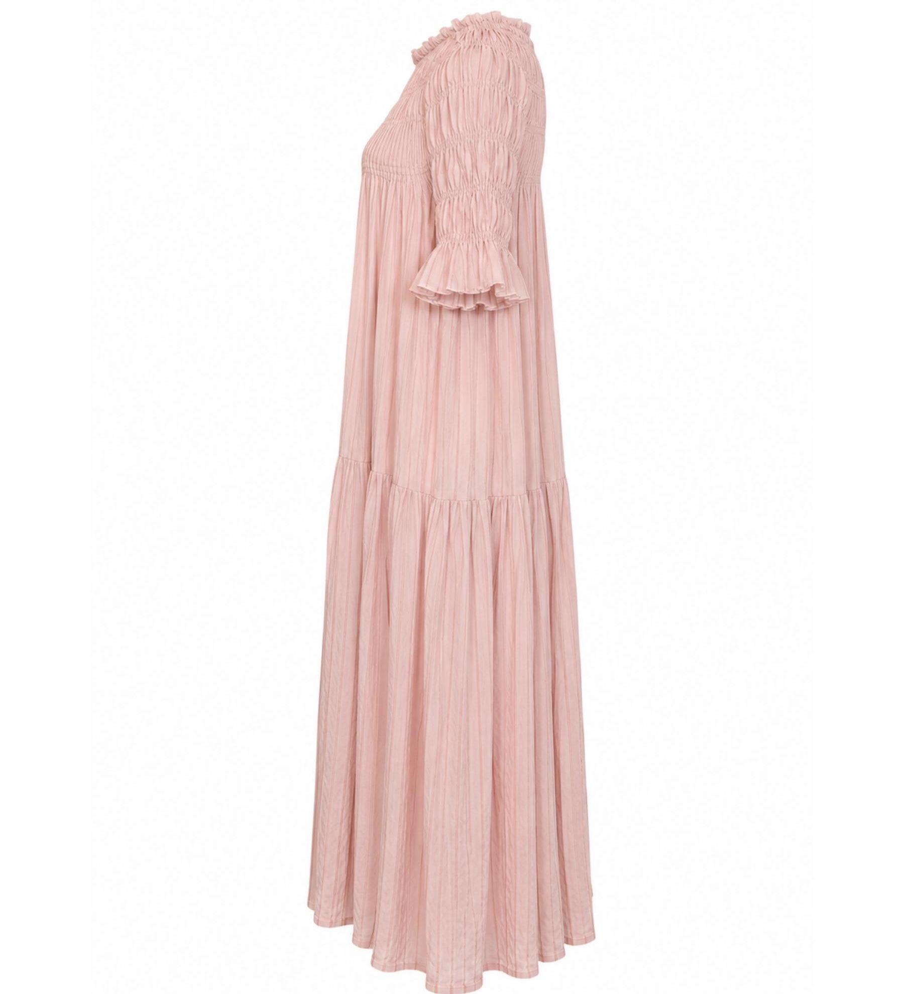Karen Walker Orestes Organic Cotton Dress – Dusty Pink Stripe