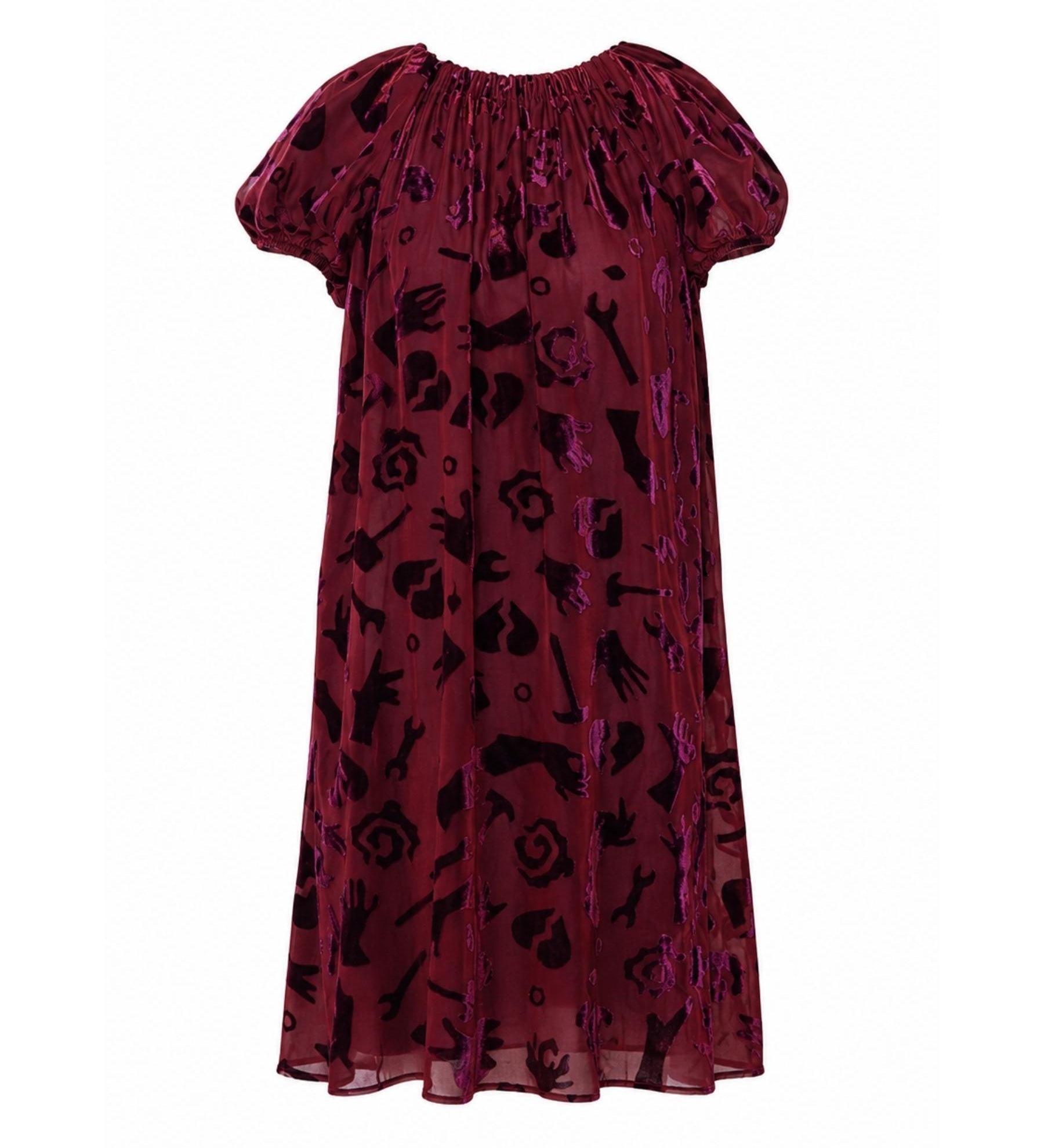 Karen Walker “New Rose” Velvet Burnout Dress