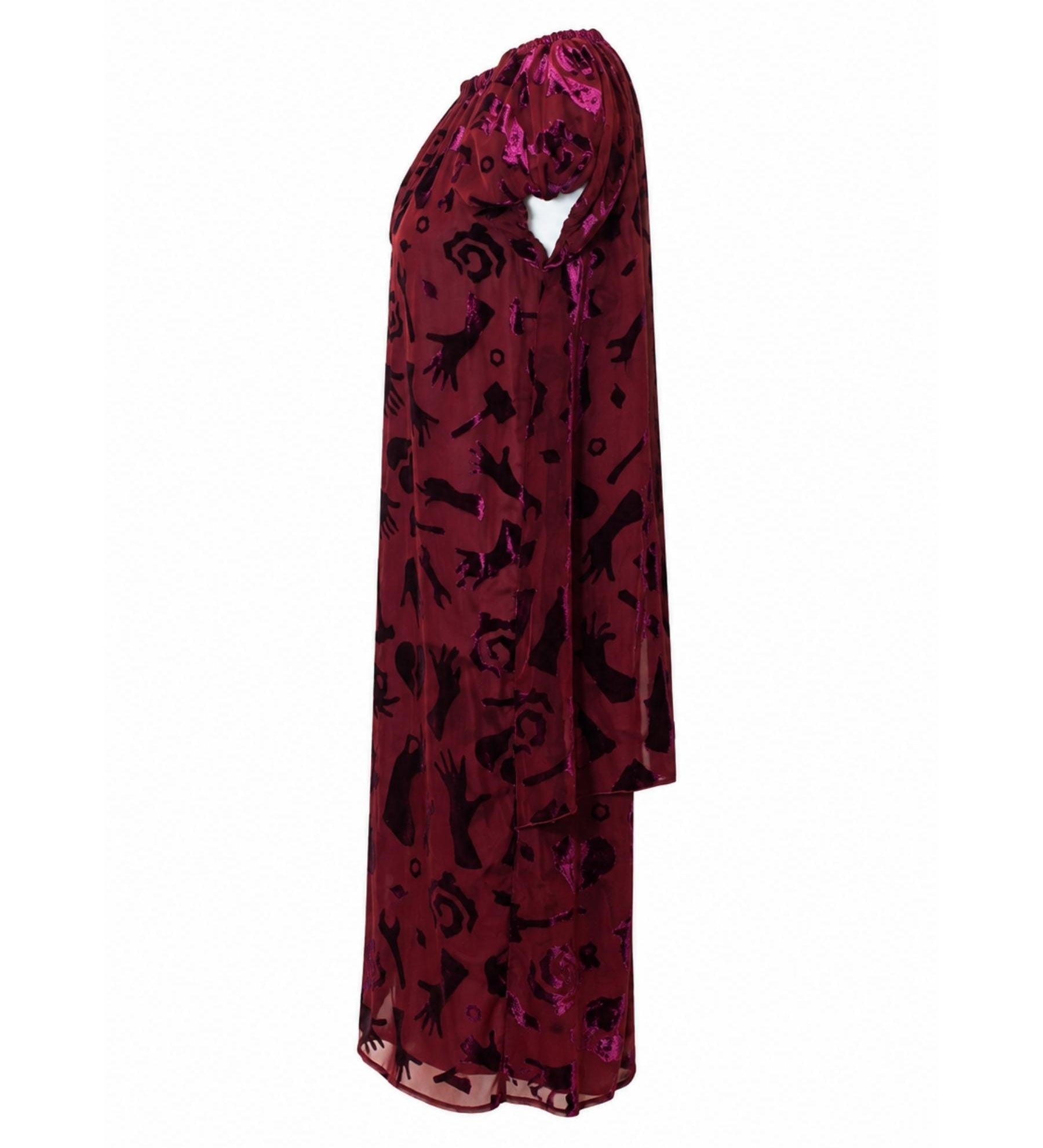 Karen Walker “New Rose” Velvet Burnout Dress