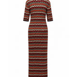 Lonely Zig Zag Knit Dress – Multi-Color Chevron
