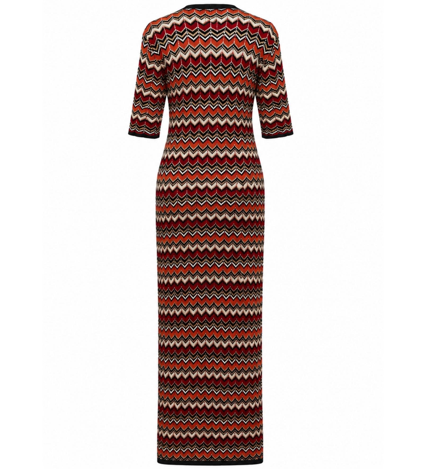 Lonely Zig Zag Knit Dress – Multi-Color Chevron