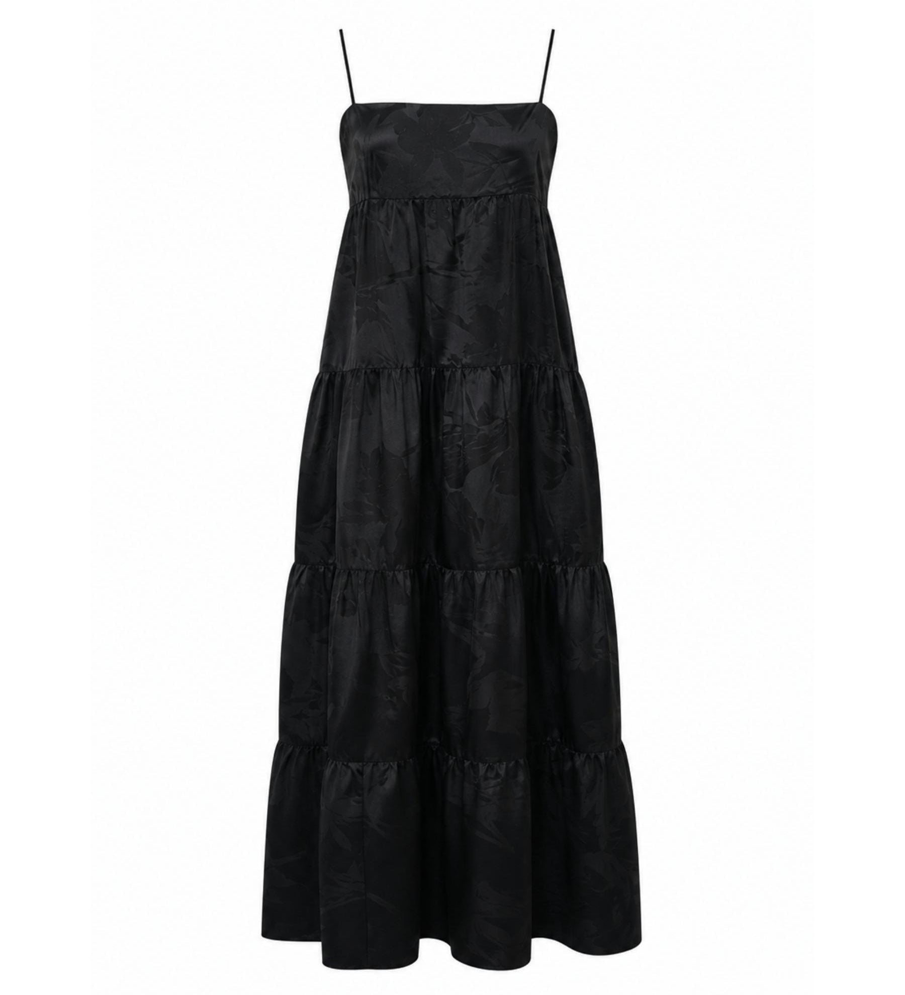 Marle Ophelia Dress - Black Floral Jacquard