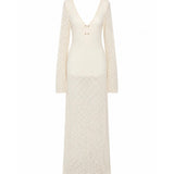 Meshki “Kayleigh” Crochet Fishtail Maxi Dress