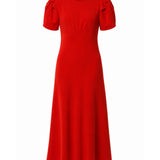 Maggie Marilyn "It's Up To You" Puff-Sleeve Midi Dress