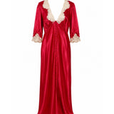 RIXO “Simone” Lace-Trimmed Satin Maxi Dress